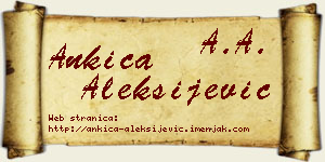 Ankica Aleksijević vizit kartica